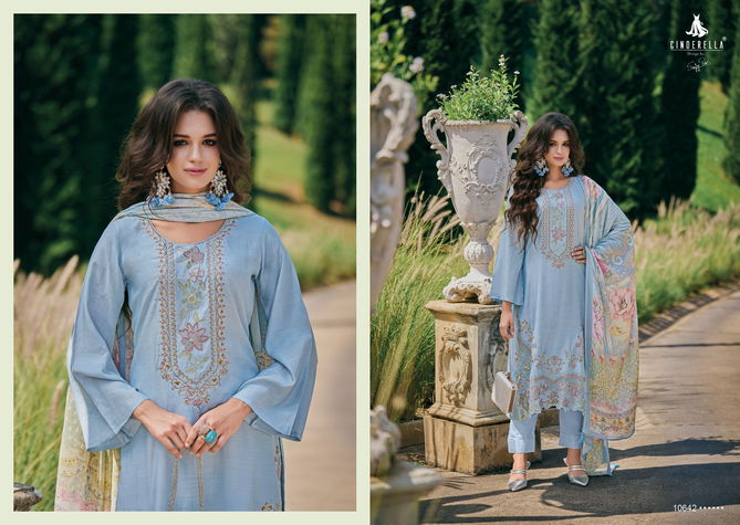 Scarlett By Cinderella Bambarg Muslin Embroidery Salwar Kameez Wholesale Market In Surat